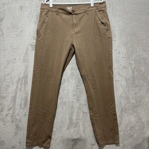 Mugsy Belmonts Pants Men's 36 Brown Classic Chinos Stretch Straight Pockets Logo